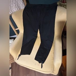 Talbots black cotton pants with drawstring tie detail at ankle